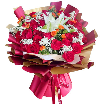 湘西33朵红玫瑰百合，爱如同花般绽放